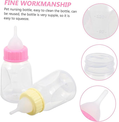 VANZACK 2pcs Dog Rabbit Cat Feeder Small Pet Nursing Bottles Scale Design for Kitten Replacement Milk