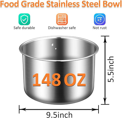 Salodal Elevated Dog Bowls Large Sized,15.4in High Raised Stand,4.4L No Spill Dog Water Bowl,Stainless Steel Bowl,Adjustable,Non-tip,Non-Slip, Water Dispenser for Large Medium Pets