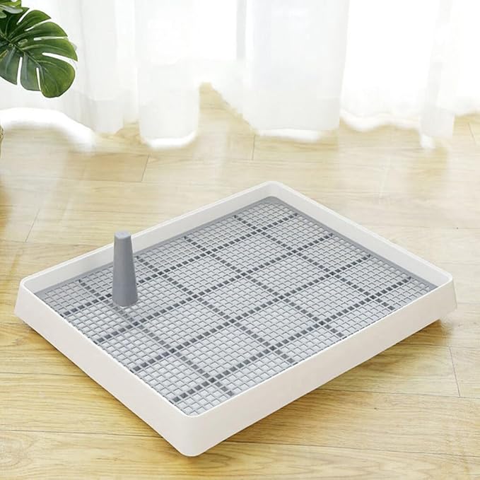 POPETPOP Hamster Accessories 1 Set Dog Training Pads Pet Toilet Puppies Potty Mesh Grate Pee Pad Holder Portable Dog Litter Box for Small Medium Puppy White L Portable Toilet