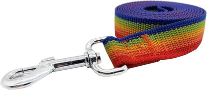 Nylon Dog Training Leash, Traction Rope, 4Ft /5 Foot /6 Feet Long, 5/8 inch 3/4 Inch 1 Inch Wide, for Small and Medium Dogs (5/8'' x 6 FT, Rainbow)