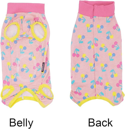 2 Packs Pet Dog Recovery Onesie Suit for Dogs Cats After Surgery,Dog Abdominal Wounds Bandages Cone E-Collar Alternative. (Pink, M)