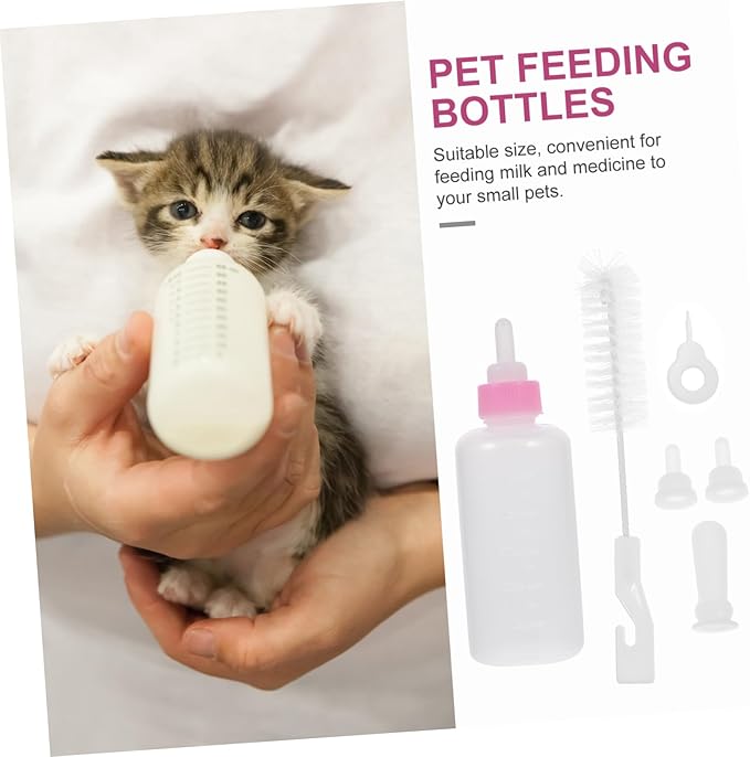 Dog Cat Nursing Bottles Kit Silicone Milk Bottle for Puppy Newborn Pet Feeding