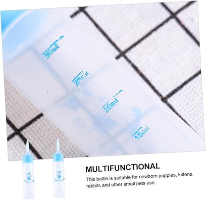 Toddmomy 2pcs Pet Nursing Bottles for Animals Food-Grade Hamster Feeders with Scale Design Portable Milk Feeders for Kittens Puppies and Pets