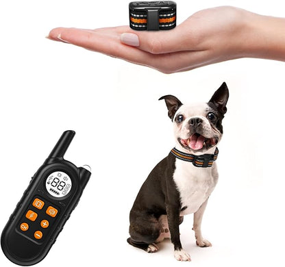Tiniest Dog Shock Collar, Lightest Dog Training Collar with Remote for Small Dogs 5-30lbs & Medium Large Dogs/Puppies, Waterproof, Rechargeable, 1300ft Range (Orange&Ultra Tiny)