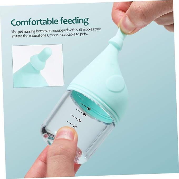 2pcs Puppy Milk Bottles with Soft Nipples Design for Newborn Kittens and Puppies Comfortable Feeding Pet Feeding