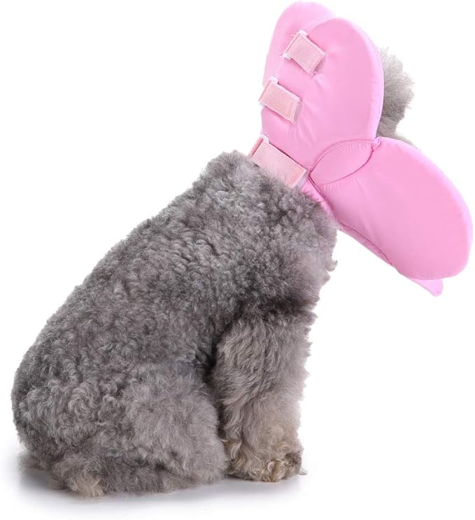 Dog Cone E-Collar Flower Soft Elizabethan Waterproof Grooming Recovery Protective Adjustable Collar for Puppy Small Medium Dogs (S Neck:9-11in, Pink)