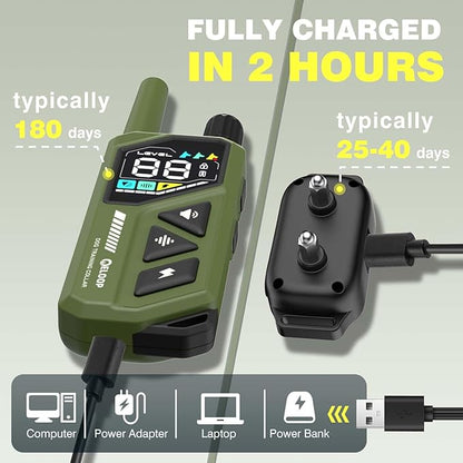 Dog Shock Collar for 3 Dogs - 3300FT Dog Training Collar with Remote for Dogs, IPX7 Waterproof Electric Shock Collar with 3 Training Modes, Rechargeable AI Smart Anti-Barking Device