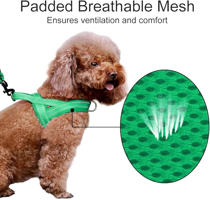 Plutus Pet No Pull Dog Harness with Breathable Mesh Padded, Adjustable Reflective Escape Proof Dog Harness, Quick Fit Dog Vest Harness for Small Medium Large Dogs(XL, Green)