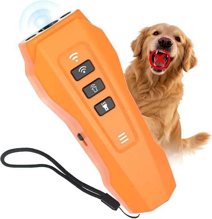 Dog bark Deterrent Device,Ultrasonic Anti Barking, Rechargeable Anti-Barking Device for Dogs Safe & Effective Portable Anti Barking Safe and Effective for Indoor and Outdoor use (Orange)
