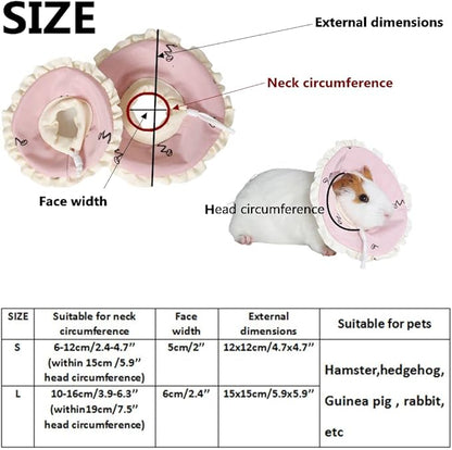 Adjustable Guinea Pig Cone Pet Recovery Collar,Soft Pet Recovery Collar for Rabbits/Chinchilla/Kittens After Surgery Wound Healing,Elizabeth Neck E-Collar for Small Animals (S)