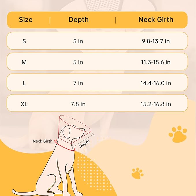 Dog Cone Collar for Surgery Recovery, Adjustable Soft Elizabethan Collar, Anti-Lick Protective Neck E-Collar for Dogs XL