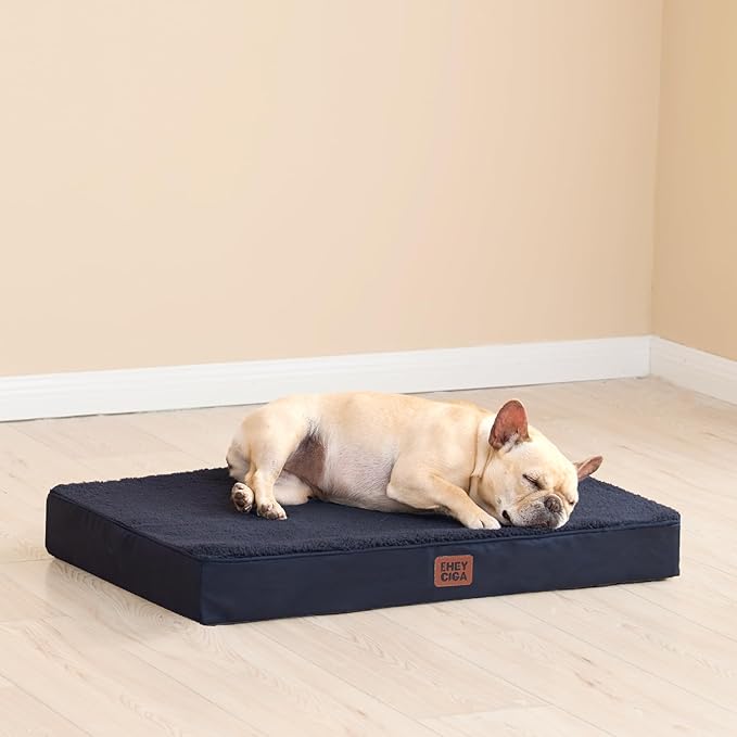 EHEYCIGA Orthopedic XL Dog Beds for Extra Large Dogs with Removable Washable Cover for Crate, Navy, 41x27