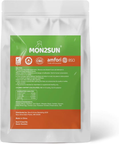 MON2SUN Lollipop Dog Treats, 4.5 Inch Chicken and Egg with Rawhide Twist Sticks, Healthy and Teeth Cleaning Snacks for Small Dogs, 10.58oz (15 Count-Pack of 1)