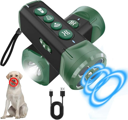 BOKKY 6-in-1 Anti Barking Device for Dogs with 3X Sonic Emitters Convertible Waterproof Dog Bark Deterrent of 4 Ultrasonic Heads Up to 32FT Long - Safe for Dogs Training - Indoor & Outdoor