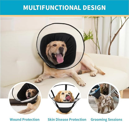 Dog Cone Collar, Pet Cone for Dogs to Stop Licking, Comfy Dog Cones for Large Medium Small Dogs, Soft Cones for Dogs After Surgery, Cone of Shame for Dogs Head Neck Elizabethan Collar