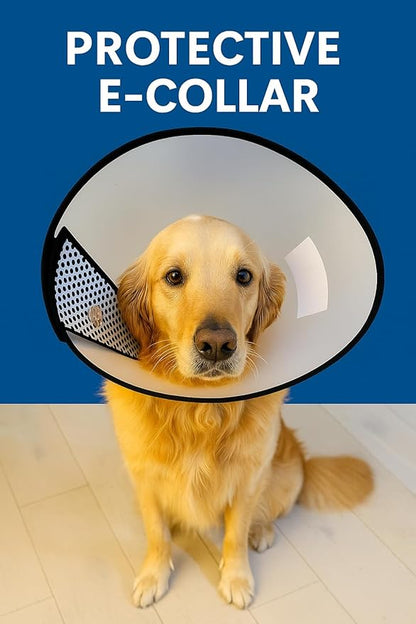 Dog Cone Collar Adjustable After Surgery–Soft, Comfortable Recovery E-Collar with Hook & Loop Closure, Protective Elizabethan Collar for Small, Medium & Large Dogs(Clear, M2 (Neck 13"-15.5"))