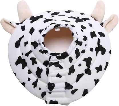 Pet Recovery Collar,Dog Protective E-Collar Soft Dog Cone Breathable Secure Lovely Collar for Puppy Small Medium Dogs (L-Neck: 38-41cm, Cow)