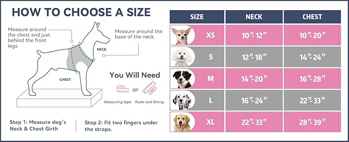 PHOEPET No Pull Dog Harness Medium Reflective Front Clip Vest with Handle,Adjustable 2 Metal Rings 3 Buckles[Easy to Put on & Take Off](M, Red)