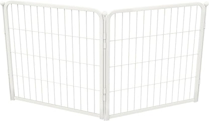 FXW AuraSpace Pro Acrylic & Wire Mesh Indoor Dog Playpen, 24" Height 2 Metal Panels Metal Dog Pen for Puppies & Small Dogs, White│Patented