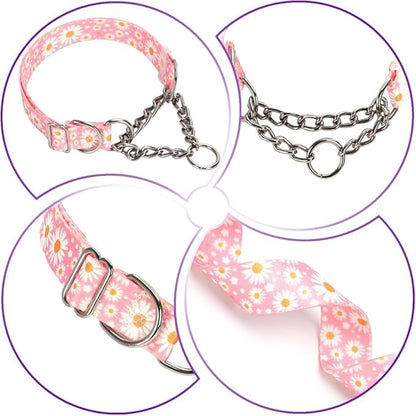 Martingale Collar，Stainless Steel Chain Martingale Collar for Dogs, No Pull Slip Cinch Choker Choke Heavy Duty Dog Collar