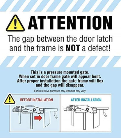 Regalo Safety 29-38.5" Baby Gate for Doorways & Bottom of Stairs, Pressure Mounted Baby Gate with Door for Babies, Toddlers & Pets, Tested & Safe for 30 Years, American Designed, American Owned, White