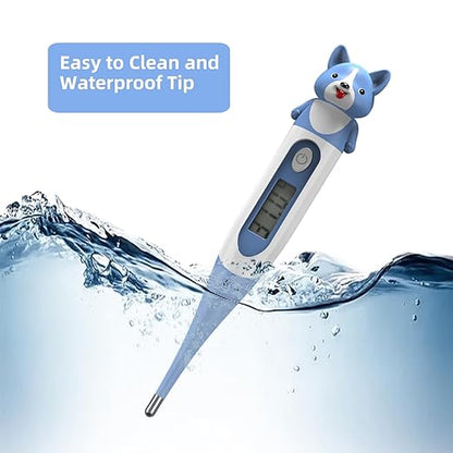Pet Thermometer for Dogs,Digital Thermometer for Cats/Horse/Animals with Fever Alert Sound,Fast and Accurate Measurements in 60 Seconds - Comfortable Flexible Tip and Waterproof - Pack of 3