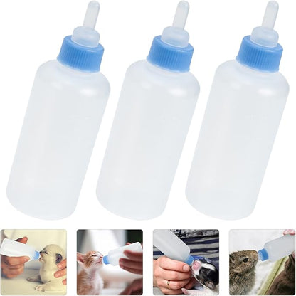 Pet Cat Feeders 3pcs Kitten Nursing Bottle Puppy Milk Bottle Pet Water Feeders Blue