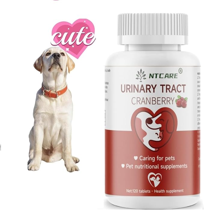 Cranberry for Dogs - Urinary Tract Support, Bladder Health, Dog UTI, Bladder Stones, Incontinence Support, Cranberry for Dogs and Cats, 120 Tablets