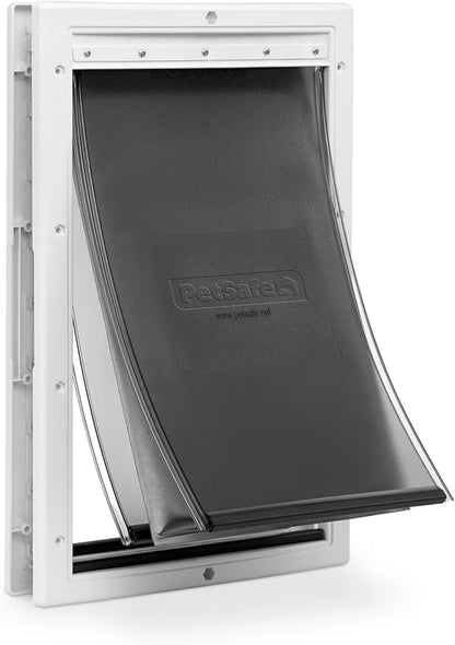 PetSafe Extreme Weather Plastic Pet Door - Energy-Saving Thermal Barrier Pet Flap with Slide-in Door Locking & Secure Flap Cover - Plastic Frame - for Dogs Up to 100 Lb - Large