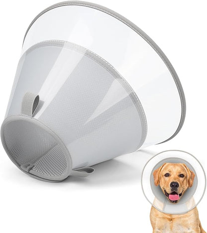 Dog Cone Collar with Soft Liner to Stop Licking, Elizabeth Recovery Collar After Surgery for Large Medium Dogs, Comfortable Pet Head Cone Alternative for Neutering Spay Injury (M)