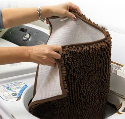Muddy Mat® | Super Absorbent Door Mat Indoor, Microfiber Quick Dry Chenille Entryway Rug, Non-Slip Front Door Mat, Indoor Mats for Entryway, Machine Washable Pet Rug, Brown 28"x18"