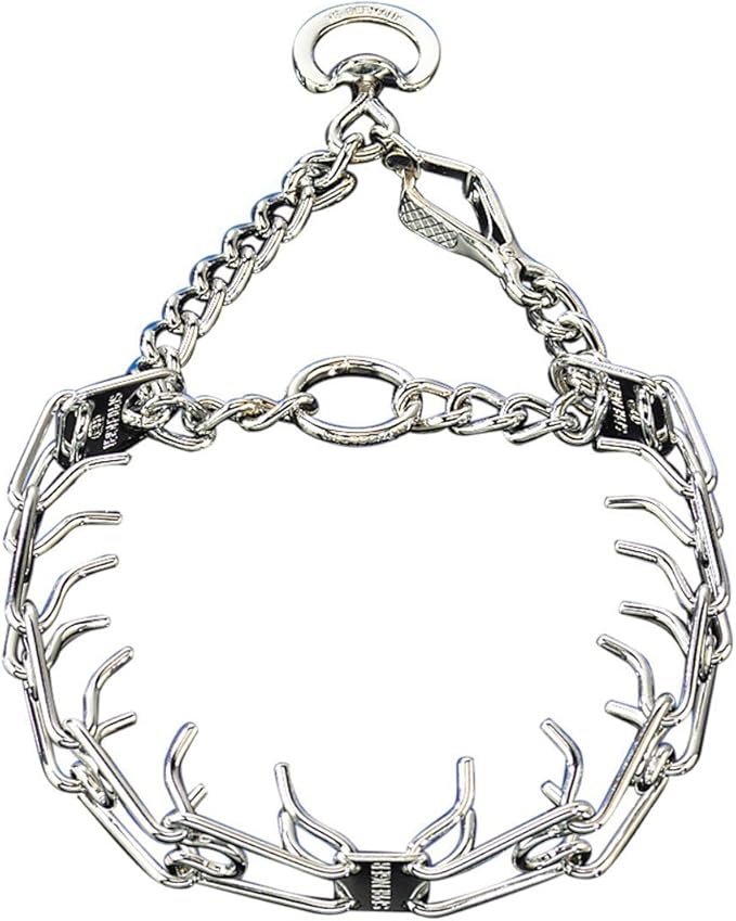 Herm Sprenger Chrome Plated Steel Training Prong Collar with Quick Release Snap for Dogs (23in (58cm) x 3.2mm)