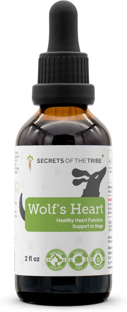 Wolf's Heart | Natural Herbal Dietary Supplement for Dogs | Healthy Heart Function Support in Dogs | Alcohol-Free Extract, Dandelion Root, Lemon Balm, Calendula, Lavender, Fennel 2 oz