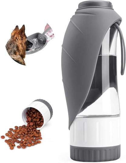 TIOVERY Dog Water Bottle Dispenser for Walking, Pet Water Feeder Container Portable with Drinking Cup Bowl Outdoor Hiking, Travel Large Grey