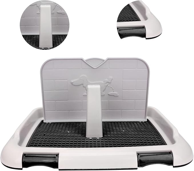 Generic Dog Toilet Pad, Dog Potty Tray with Simulated Wall for Small Dogs and Puppies Under 15 Pounds, Black