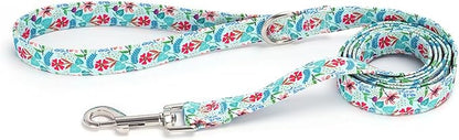 Moonpet Step in Dog Harness Leash Set- All Weather Reflective No-Pull Floral Pattern Padded Mesh Vest Harness for Cats Puppy Extra-Small Small Medium Large Dogs - Verdure Flower - XS