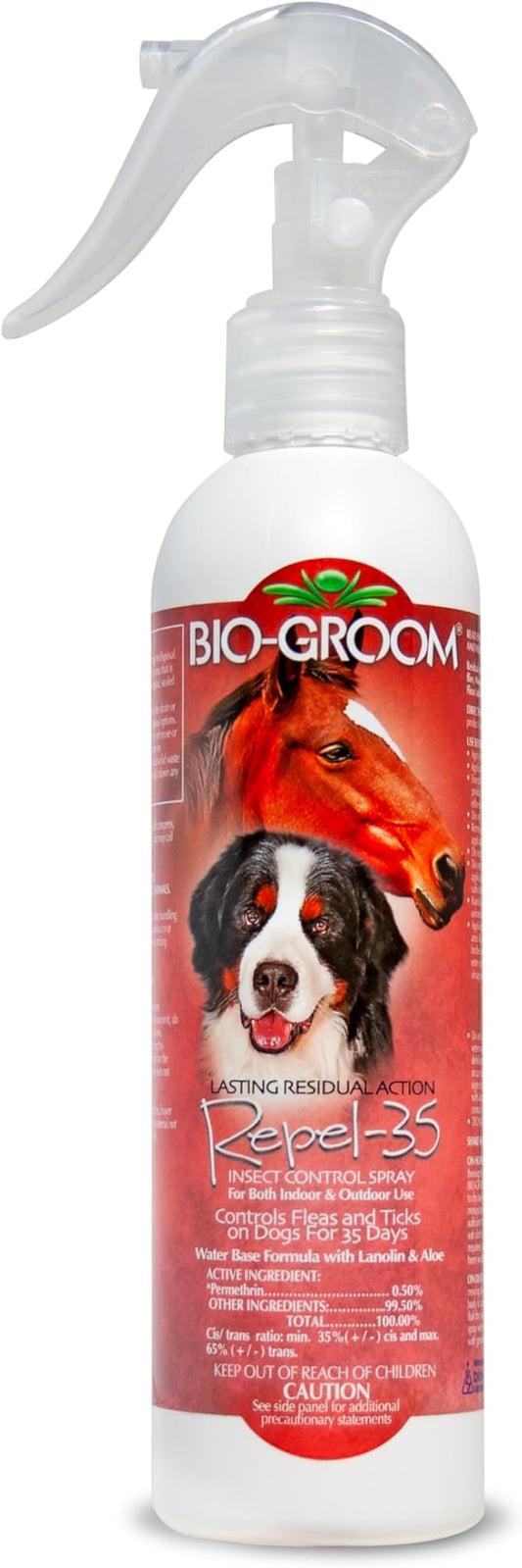 Bio-Groom Repel-35 Flea & Tick Dog Spray - Flea and Tick Prevention for Dogs, Flea Treatment, Cruelty-Free, Made in USA, Natural Tick Repellent, Fly Spray for Horses - 8 fl oz 1-Pack