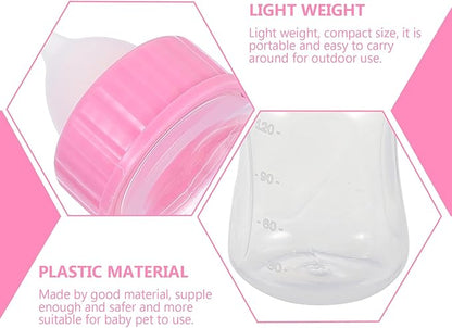 2Pcs Kitten Milk Bottle Leak Puppy Feeder Plastic Feeding Bottles for Newborn Cats and Small Animals Soft Safe Material Controls Intake Prevents Overfeeding Diarrhea