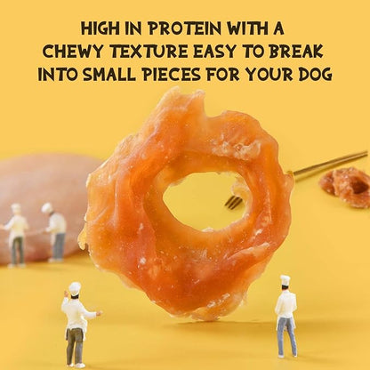 ASMPET Chicken Jerky Dog Treats, Chicken Rings, Training Treats for Dogs, Natural Dog Jerky Treats