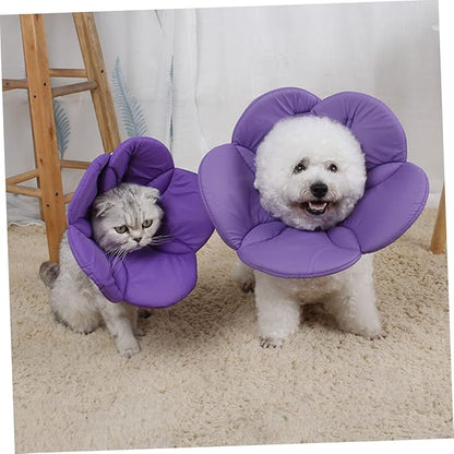 BESPORTBLE Dog Recovery Collar Cones Flower Elizabethan Collar Protective Pet Necklace Lightweight Size l