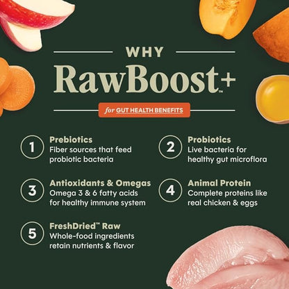Instinct RawBoost Gut Health, Natural Dry Dog Food with FreshDried Raw, High Protein, Grain-Free Recipe - Real Chicken, 3.5 lb. Bag