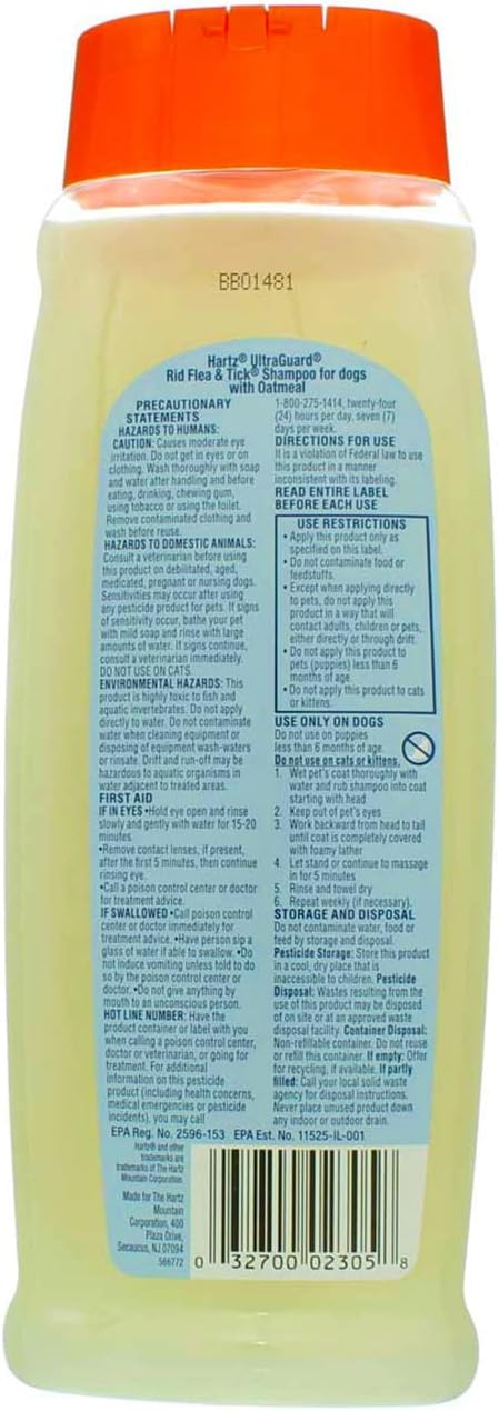 Hartz 02305 Ultraguard Rid Flea & Tick Dog Shampoo With Oatmeal3