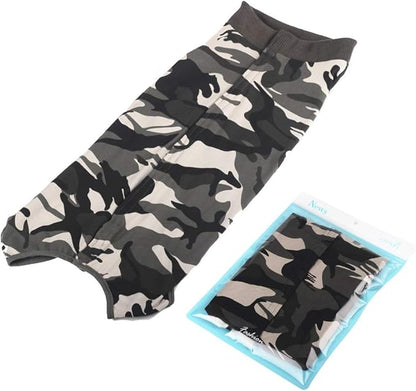 Dog Recovery Suit Abdominal Wound Puppy Surgical Clothes Post-Operative Vest Pet After Surgery Wear Substitute E-Collar & Cone(XXL, Camouflage)