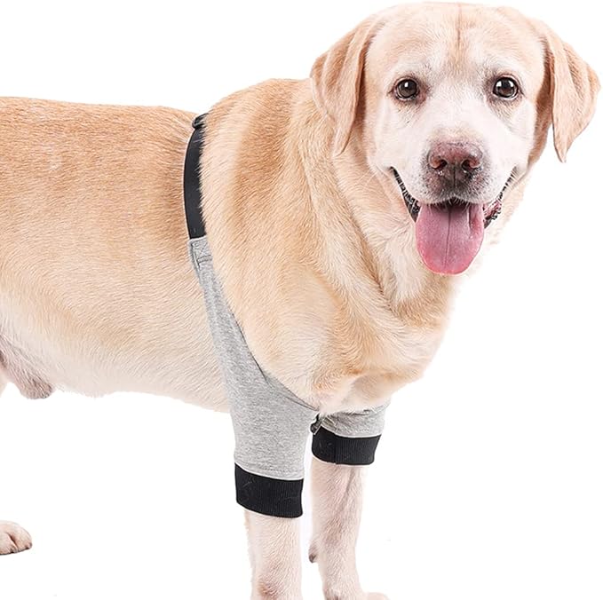 HDKUW Dog Elbow Protector for Calluses, Recovery Suit for Front Legs, Cone Collar Alternative to Stop Licking Wounds, Cover Sleeve for Small Medium Large Dogs (XL)