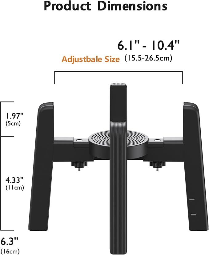 CZPET Dog Bowl Stand with Adjustable Width [Stand Only], Elevated Pet Water & Food Feeder for Medium Dogs, Stable and Anti-Slip Raised Bowl