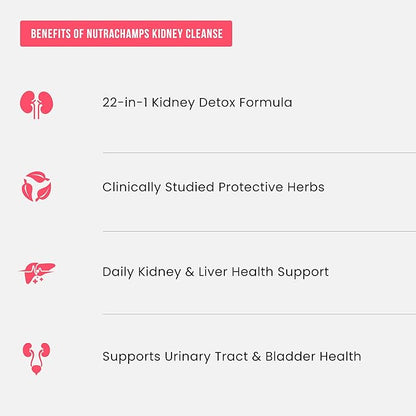 Kidney Cleanse Detox | 22-in-1 Kidney Support Supplement | 25,000mg Cranberry Pills Extract | Extra Strength Repair & Flush Premium Formula | Urinary Tract Health for Women & Men | 60 Vegan Capsules