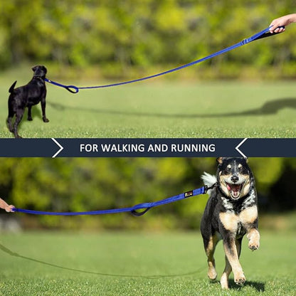 Plutus Pet Double Handle Dog Leash 4ft, Heavy Duty, Reflective Dual Handle Dog Leash for Safety Training, for Medium Large Dogs,2 Handle Leads(Navy Blue)