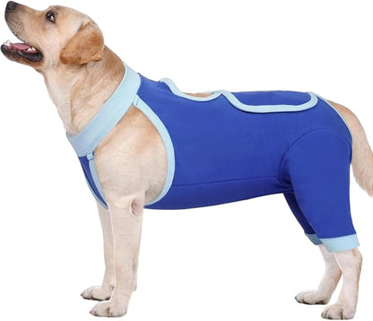 IDOMIK Recovery Suit for Dogs Hind Legs|Dog Surgery Suit for Female Spay Male Neuter,Dog Leg Sleeve to Stop Licking Rear Legs,Long Sleeves Wound Cover Onesie Shirt for Dogs,Cone Collar Alternative