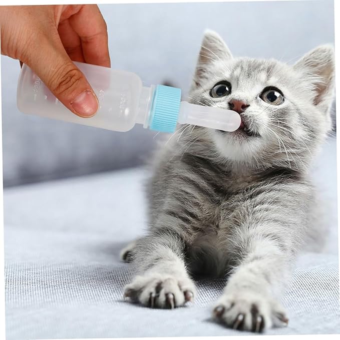 2pcs Pet Nursing Bottles Feeding Kit for Puppies and Kittens Small Animal Milk Feeder Bottles Easy Handling Design for Calves and Small Pets