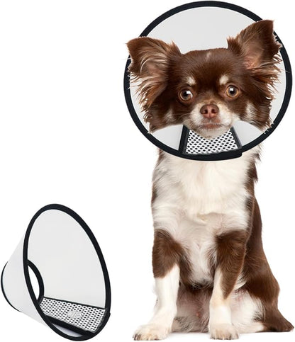 Dog Cone After Surgery, Adjustable Pet Recovery Collar for Dogs and Cats, Plastic Elizabethan Neck E-Collar Stop Licking Wounds (M-D)